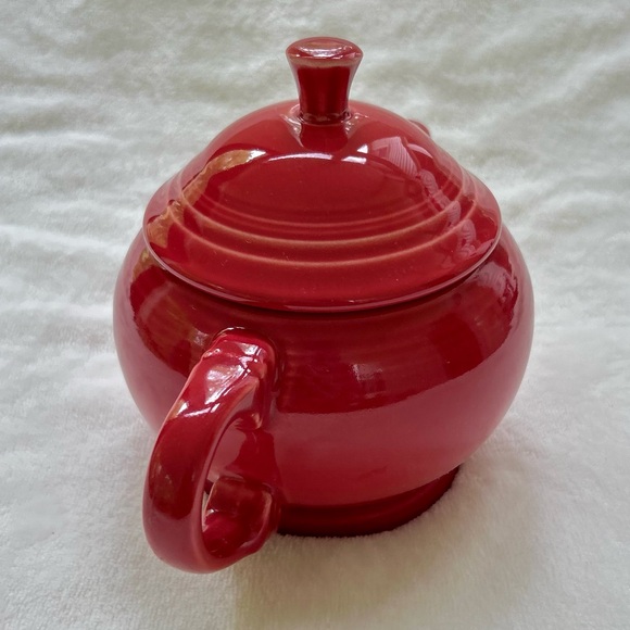 Vintage Fiesta 2 Cup Teapot & Lid Rare Scarlet Red Made In USA HLC Intro 2004 - Picture 4 of 11